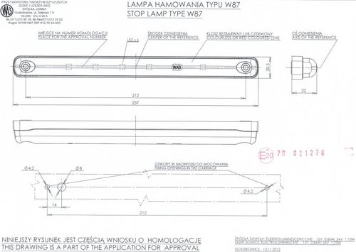 Lampa LED hamowania długa W87 (681) na Arena.pl