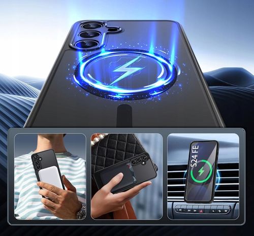 2x SZKŁO+ ETUI WZMACNIANE MAGSAFE CASE CZARNY MATT do SAMSUNG GALAXY S24 FE na Arena.pl