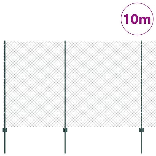 Ogrodzenie z słupkami Zielony 1.5 x 10 m Stal na Arena.pl