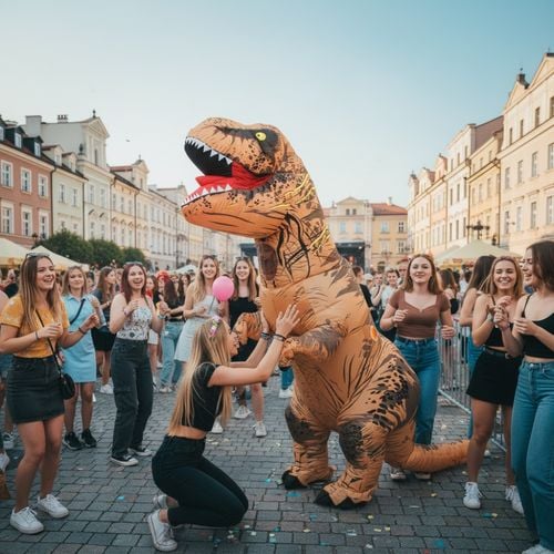 Przebranie dmuchany T-rex na Arena.pl