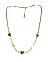 Naszyjnik celebrytka ze stali chirurgicznej pięć serduszek kolor złoty