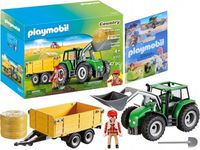 PLAYMOBIL DUŻY TRAKTOR Z ŁADOWACZEM I PRZYCZEPĄ 9317 + KATALOG Z PLAKATEM