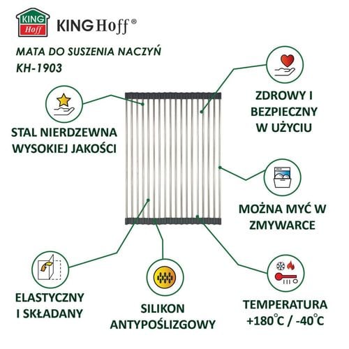 suszarka ociekacz zwijany mata stalowa na zlewozmywak kinghoff kh-1903 na Arena.pl