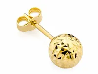 PIĘKNY ZŁOTY KOLCZYK pr. 585 14k KULKA 6mm SZTYFT