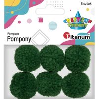 pompony włóczkowe zielone ciemne 30mm 6szt titanum