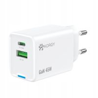 Ładowarka sieciowa Korgy K-AC45-AC-B 18W PD45W USB-A USB-C