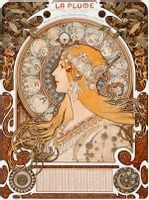 Zodiaque or La Plume, Alphonse Maria Mucha - plakat 70x100 cm