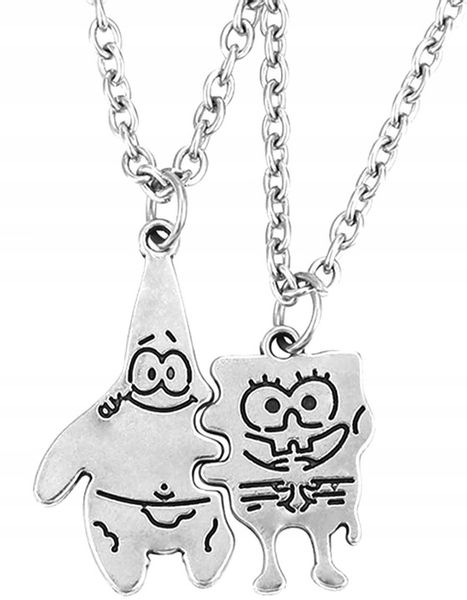 Naszyjniki Srebrny dla Przyjaciół Przyjaciółek BEST FRIENDS SpongeBob zdjęcie 1