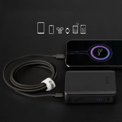 Kabel przewód w oplocie USB-C 60W 1.5m - czarny na Arena.pl