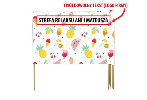 PARAWAN PLAŻOWY Owoce i lody z indywidualnym napisem 3 PANELE 60.3 na Arena.pl
