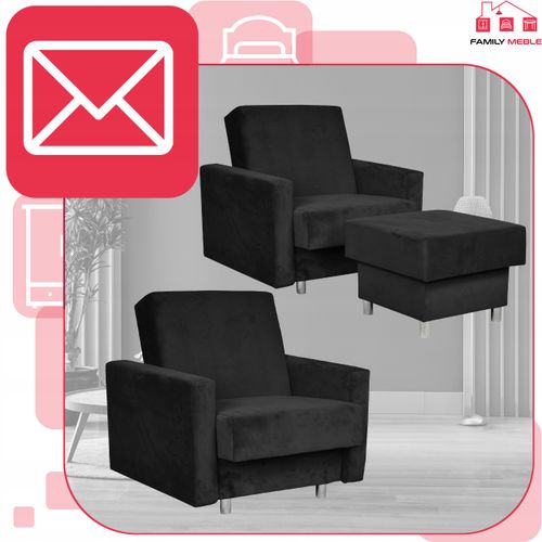 Zestaw mebli wypoczynkowy Alicja wersalka kanapa fotele pufy na Arena.pl