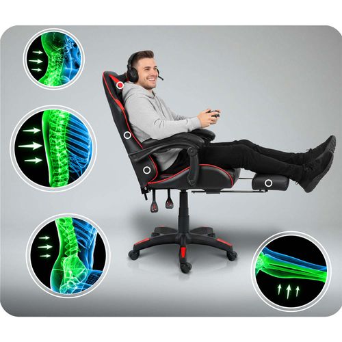 Fotel gamingowy Sofotel Draknor II czarno-czerwony na Arena.pl