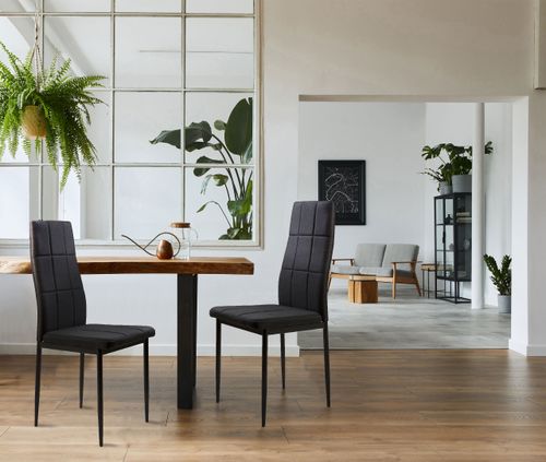 Zestaw krzesła krzesło tapicerowane do jadalni i salonu 4 sztuki czarne na Arena.pl