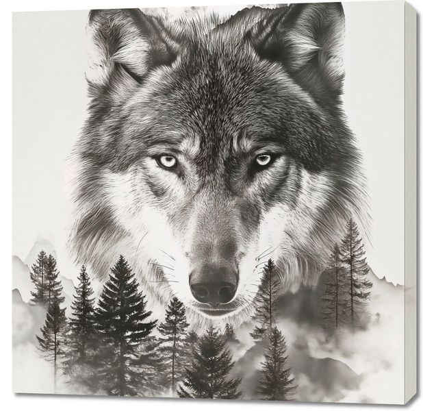 Obraz 90x90cm Wilczy Duch Lasu zdjęcie 1