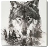 Obraz 90x90cm Wilczy Duch Lasu