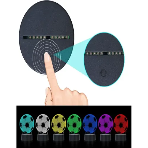 Lampka nocna piłka nożna 3d led 16 kolorów sterowana pilotem na Arena.pl