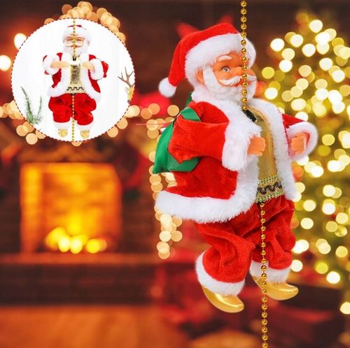 MIKOŁAJ PNĄCY SIĘ NA LINIE 100cm WSPINAJĄCY SIĘ MIKOŁAJ MELODIE ŚWIATEŁKA na Arena.pl