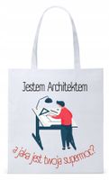 Dla Architekta Na Prezent Torba Eco Biała Shopper Z Nadrukiem Ze Zdjęciem