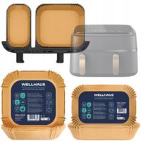 100x WKŁAD PAPIEROWY DO FRYTKOWNICY DUAL BASKET AIRFRYER WELLHAUS