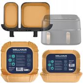 100x WKŁAD PAPIEROWY DO FRYTKOWNICY DUAL BASKET AIRFRYER WELLHAUS