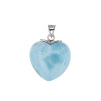 Zawieszka - larimar serce w srebrze rodowanym 1