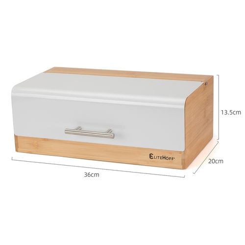 chlebak bambusowy pojemnik na pieczywo e-6068 biały na Arena.pl