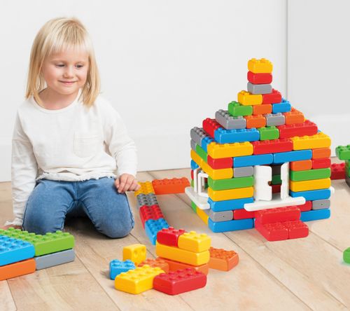 Klocki Budowlane Cegła Junior 90 Elementów Okna + Drzwi na Arena.pl