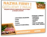 TABLICZKA REKLAMOWA szyld z dibondu nadruk 40x30 potrawy z grilla