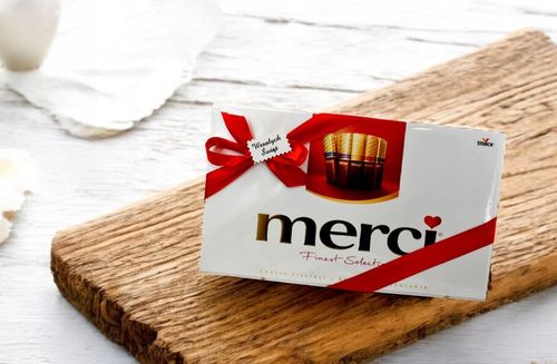 Podziękowanie dziękuje Bombonierka Merci 400g Storck prezent czekoladki na Arena.pl