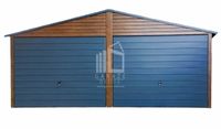 GARAŻ BLASZANY 6m x 5,5m okno - drewnopodobny + antracyt ID208
