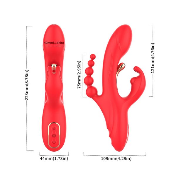 wibrator króliczek trident czerwony usb 22 cm zdjęcie 4