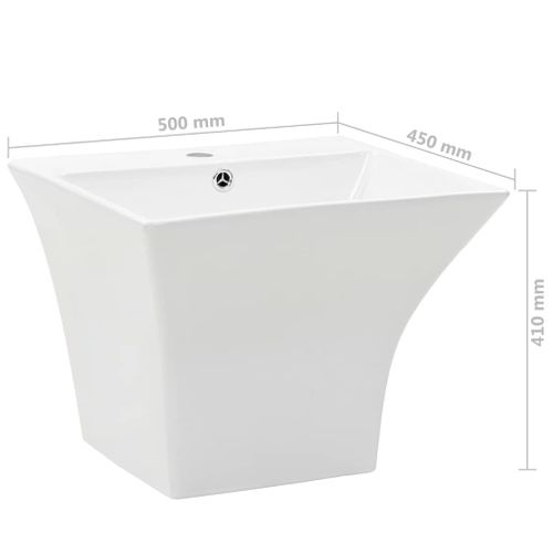 Umywalka ścienna ceramiczna biała 500x450x410mm na Arena.pl