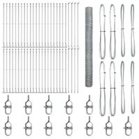 Ogrodzenie z słupkami Srebrny 1.4 x 100 m Stal pokryta PCV