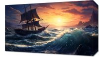 Obraz 50x30cm Wzburzone Fale Oceanicznej Przeprawy