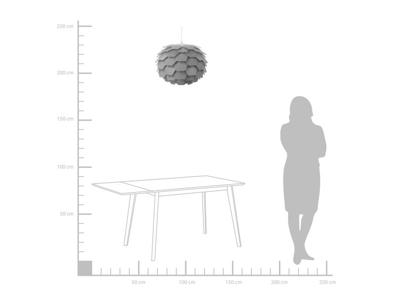 Lampa wisząca szara SEGRE duża zdjęcie 3