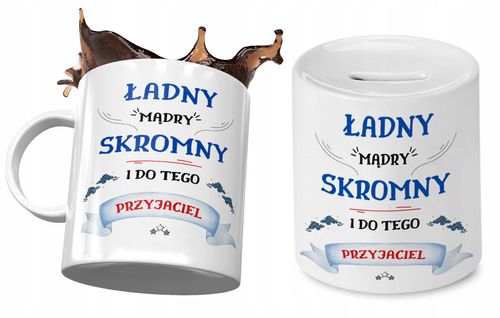 Dla Przyjaciela Zestaw Kubek + Skarbonka Prezent Z Nadrukiem Ze Zdjęciem na Arena.pl
