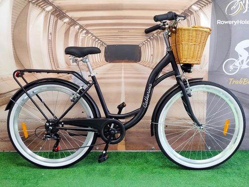 Rower miejski SHIMANO 7 biegów koło 26" rama 17" + kosz, oświetlenie,stopka na Arena.pl