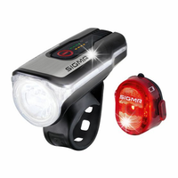 MARKOWY ZESTAW ROWEROWY MOCNA LAMPKA SIGMA 80LUX + TYŁ NUGGET FLASH USB