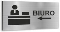 Tabliczka Druk UV NAPIS Tablica aluminium informacyjna SREBRNA BIURO