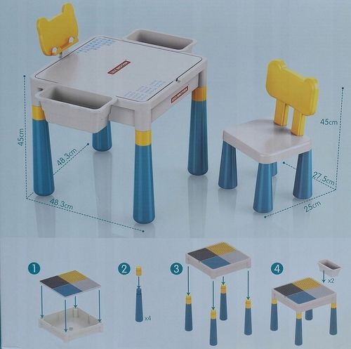 WIELOFUNKCYJNY STOLIK BLAT DO KLOCKÓW plus KRZESŁO na Arena.pl