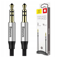 kabel audio mini jack 3,5mm aux baseus yiven 1m (czarno-srebrny)