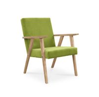 Fotel LISEK - PRL / oliwkowy / noga buk / KR17