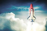 FOTOTAPETA WIDOK RAKIETA KOSMICZNA KOSMOS 380x256