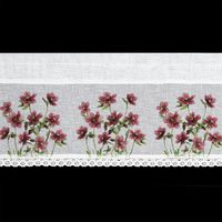 Firana gotowa zazdrostki ISA 150x30 Eurofirany biały bordowy kwiaty