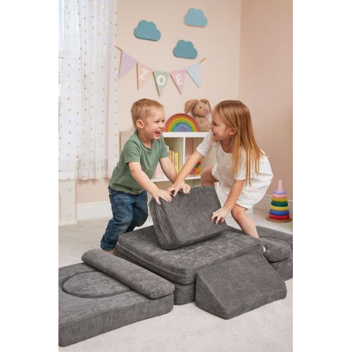 SOFA MODUŁOWA DLA DZIECI SZARA 10 ELEMENTOWA ECOTOYS na Arena.pl