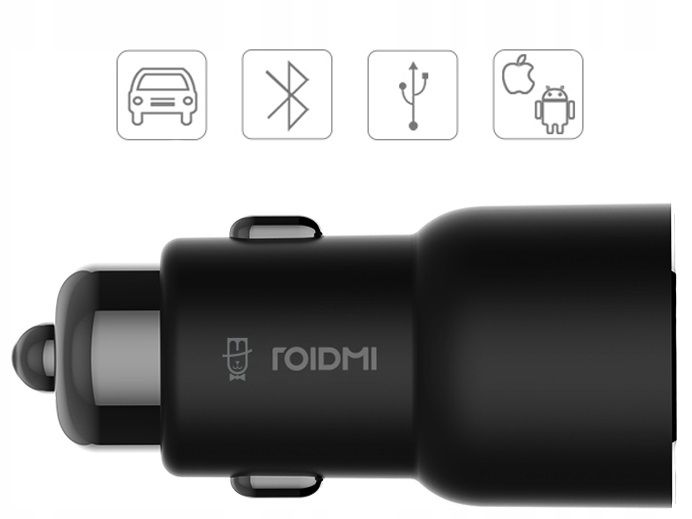 ROIDMI 3S Transmiter FM BLUETOOTH MOIJETU Ładowarka 2x USB czarny zdjęcie 4