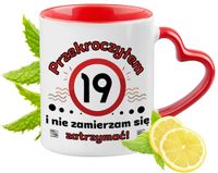 19 Urodziny Czerwony Z Uszkiem W Kształcie Serca Na Prezent