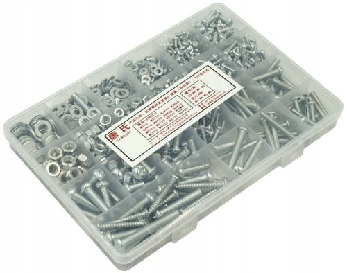 ZESTAW ŚRUBEK ŚRUB I NAKRĘTEK 1100szt W PUDEŁKU ŚRUBKI NAKRĘTKI M3 M4 M5 M6 na Arena.pl