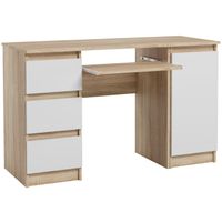 Biurko Komputerowe Młodzieżowe Dla Dziecka Półka Sonoma Biały Mat