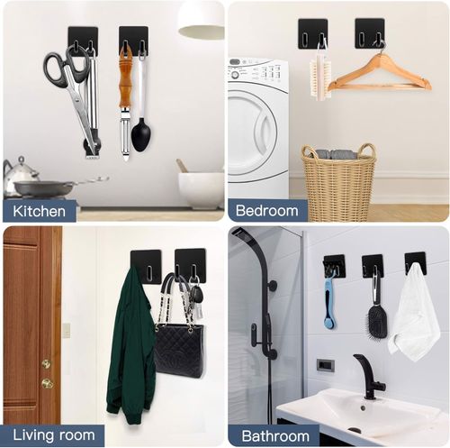 Haczyki wieszaki Ścienne Samoprzylepne 3szt czarne na Arena.pl